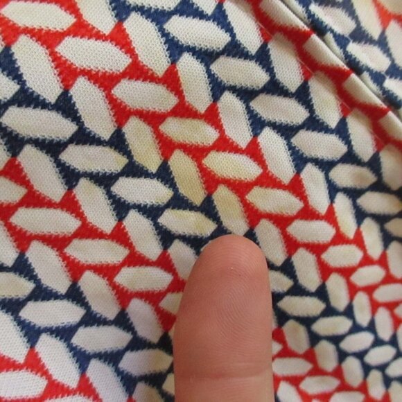 sz 12 True Vtg 60s CRAZY GRANNY POLYESTER STRETCH ZIP CHORE House Dress - Picture 3 of 5